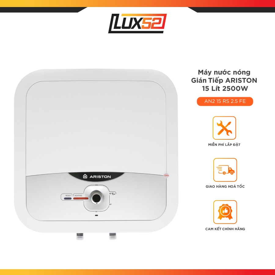 Máy nước nóng gián tiếp Ariston 15 lít 2500W AN2 15 RS 2.5 FE-Bảo Hành Chính Hãng