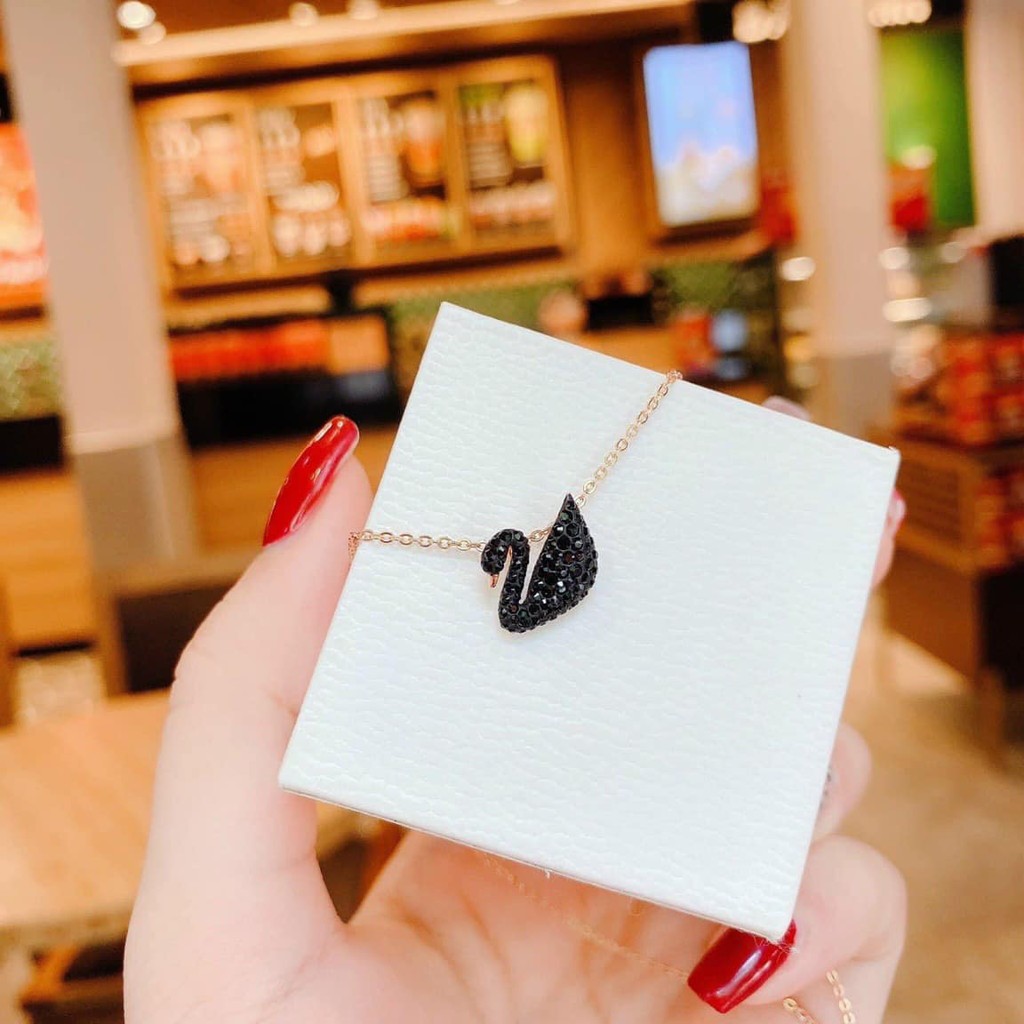 MẶT TO / ĐỦ BILL / FULLBOX+TAG - Dây Chuyền Thiên Nga Đen Swarovski