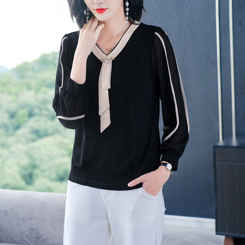 (HÀNG SẴN) Áo Kiểu Nữ Dài Tay Trung Niên SM62 - Hàng Quảng Châu Cao Cấp