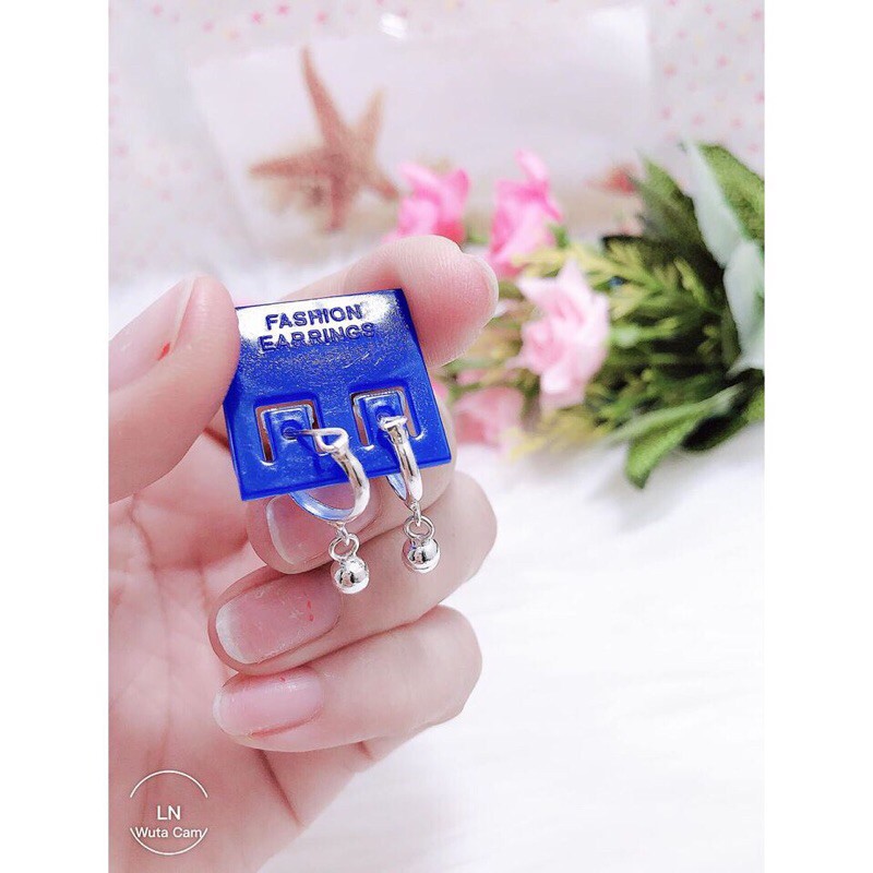 BÔNG TAI BẠC TA TRẺ EM- BÔNG TAI TREO BI NHỎ CỰC XINH