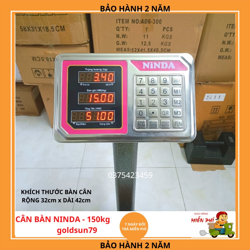 [ BH-24T ] cân bàn điện tử 150Kg tính tiền dùng cho cân hàng hóa  được làm bằng thép không gỉ