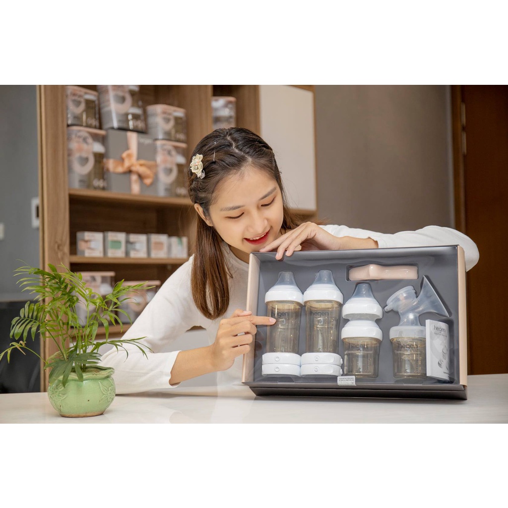 Bộ quà tặng Hegen Express Store Feed Stater Kit, set tặng quà đồ sơ sinh - Monnie Kids