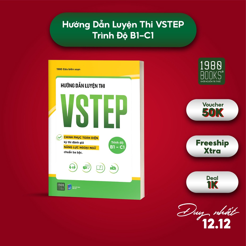 Sách - Hướng dẫn luyện thi VSTEP trình độ B1-C1 - 1980Books