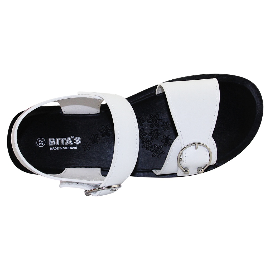 GIÀY SANDAL QUAI HẬU GÓT CAO NỮ BITA'S ĐẾ XUỒNG SAN.02 (ĐEN + TRẮNG) - BITAS UGO
