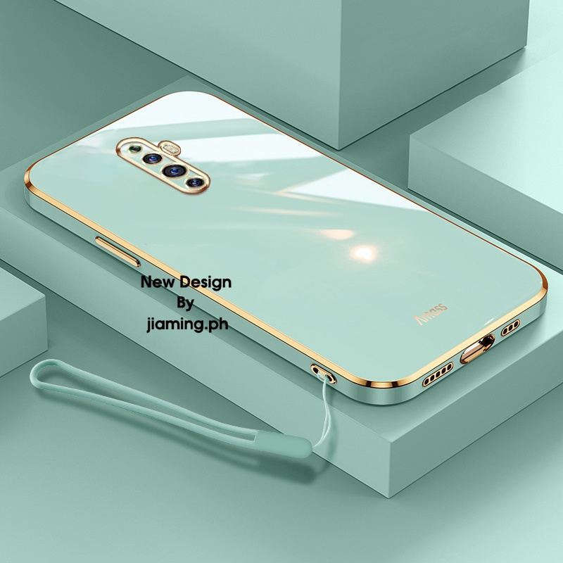Ốp Điện Thoại Mềm Màu Kẹo Thiết Kế Sang Trọng Có Dây Đeo Cho OPPO Reno 2z 2f 2022