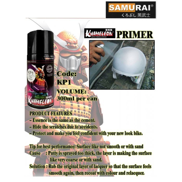 KP1 _ Chai sơn lót lấp trầy sước Samurai KP1*** 1 thành phần  _ Putty Primer   _ Shop uy tín, giao hàng nhanh, giá rẻ