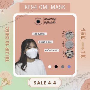 [TÚI ZIP 10 CHIẾC] Khẩu trang 4 lớp KF94 OMI Mask chống bụi mịn và kháng khuẩn cao cấp Hàn Quốc