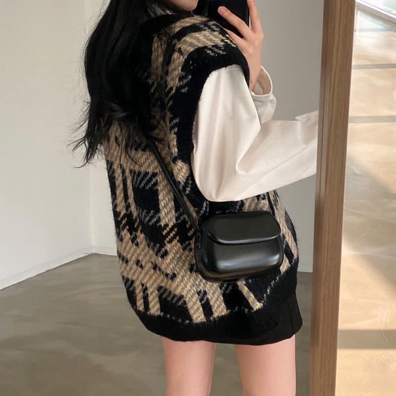 ÁO GILE LEN KẺ CARO FORM VỪA