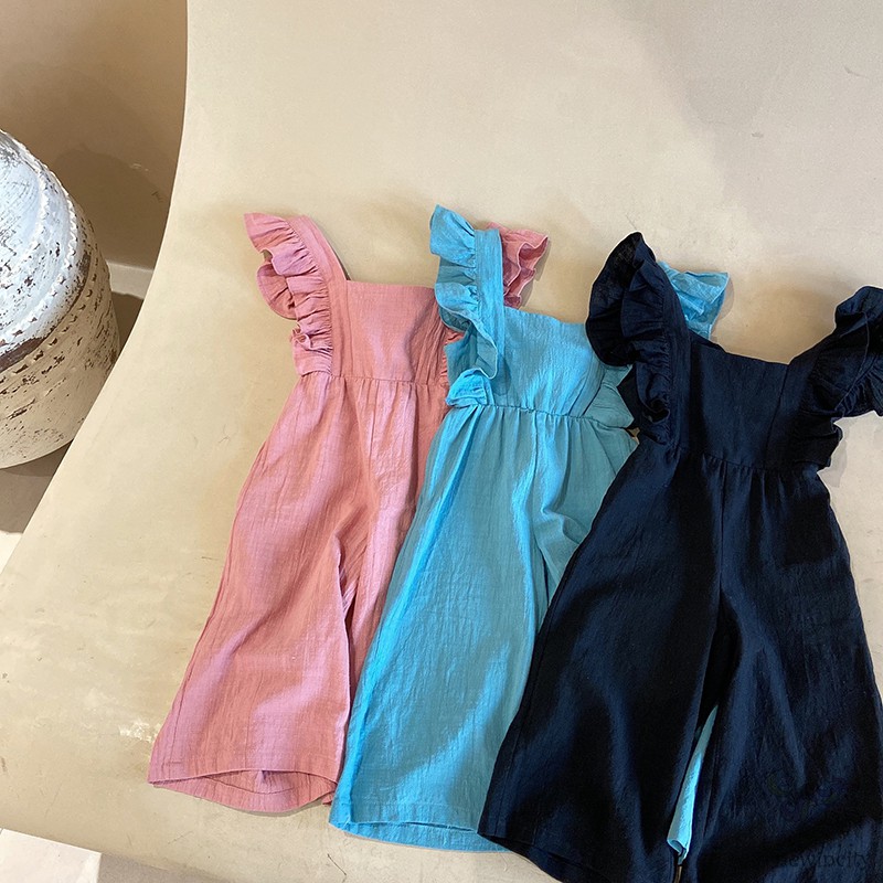 Jumpsuit Sát Nách Hở Lưng Kiểu Hàn Quốc Cho Bé Gái