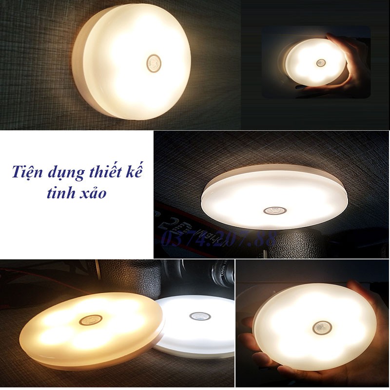 Đèn LED Tròn Cảm Ứng Chuyển Động Đèn Ngủ Cảm Biến Thông Minh Gắn Hành Lang/Cầu Thang/Phòng Ngủ/Phòng Tắm PAPAA.HOME