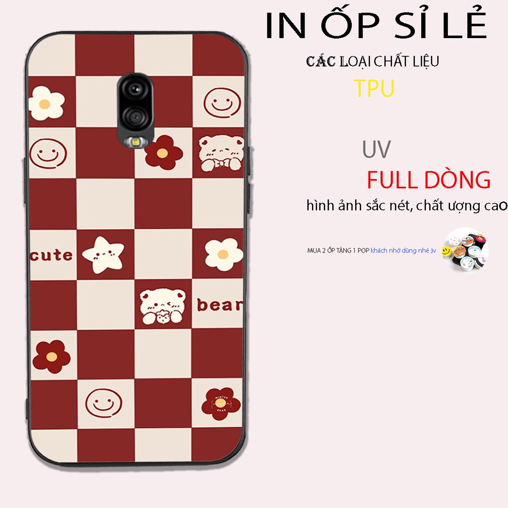 Ốp lưng điện thoại Samsung j7 plus / j7+ ô vuông , đen ,trắng , đỏ , trerry