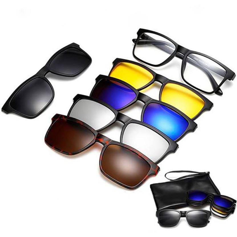 [Mã FAGOGO giảm 12% đơn 99K] Kính mát thời trang 5 in 1 - Mua 1 được cả 5 món - Thay tròng cận làm kính râm cận dễ dàng | BigBuy360 - bigbuy360.vn