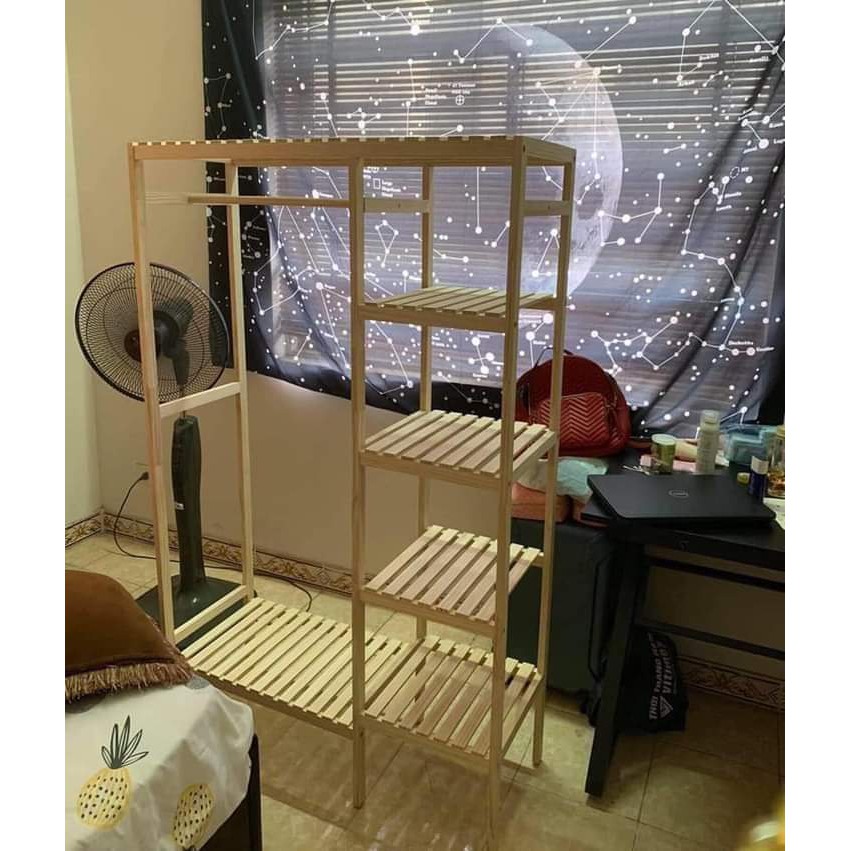 (Giá rẻ nhất thị trường) Kệ Treo Quần Áo Khung Gỗ Thông 1 Ngăn GUGO | BigBuy360 - bigbuy360.vn