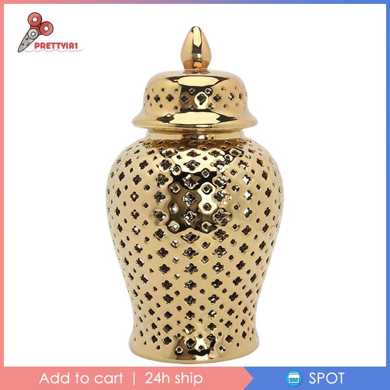[Prettyia1] Lọ Gừng Phương Đông Thủ Công Có Nắp Trang Trí Cho Nhà Bếp Tiệc Tùng