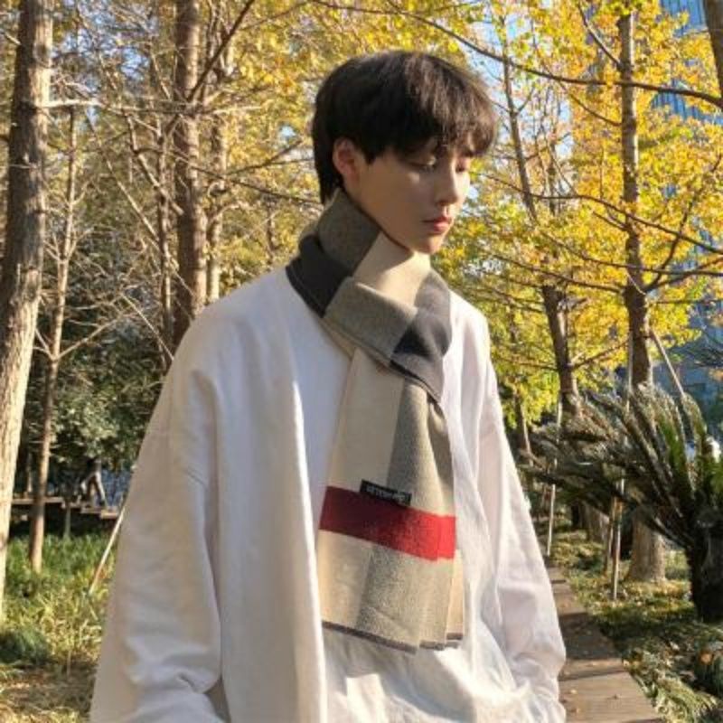 Khăn Choàng Cổ Mùa Đông Phong Cách Thời Trang Nhật Bản Cho Nam Giới 180cm * 30cm