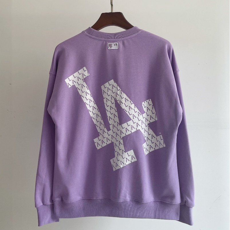 Hàng giao ngay! Mlb dài tay thêu logo cổ điển in áo len cotton thường dành cho nam và nữ