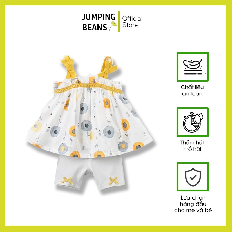 Bộ hè bé gái 2 dây vàng hoa cho bé gái 2-7 tuổi (Mã PD1903)  - JUMPING BEANS Official Store