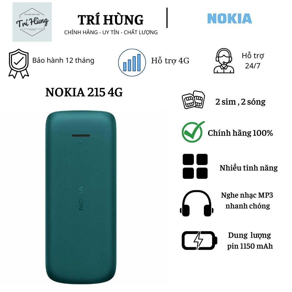 Điện thoại Nokia bàn phím 215 4G hàng mới chính hãng