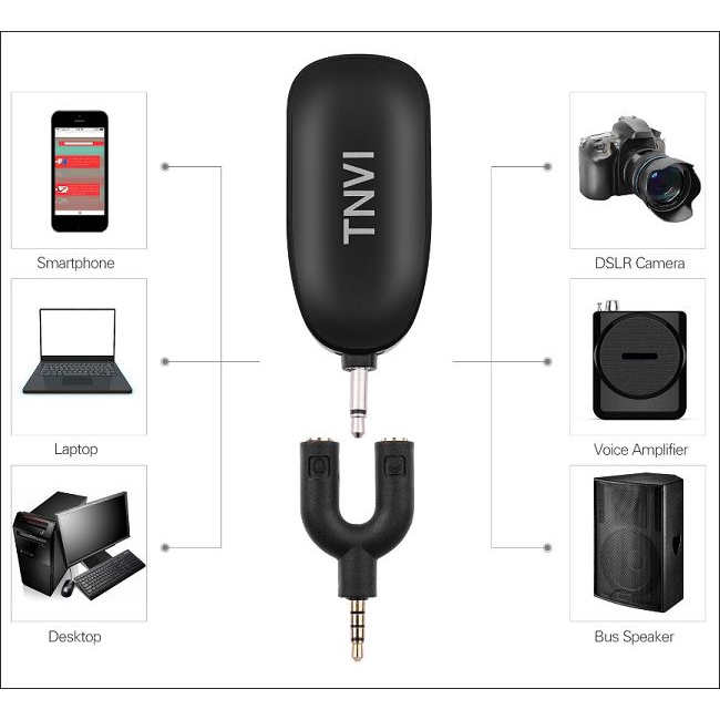 Micro Thu Âm Mini Cài Áo TNVI V1, Mic Thu Âm Không Dây Livestream, Học Online