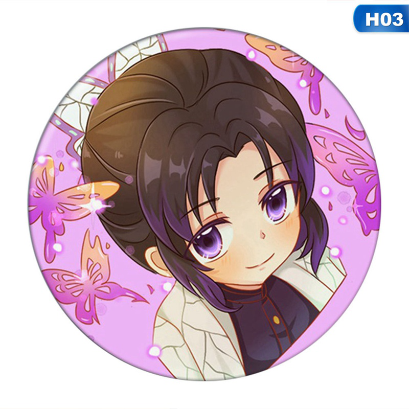 flowersqueen Huy Hiệu Cài Áo Kim Loại Dáng Tròn Phong Cách Anime