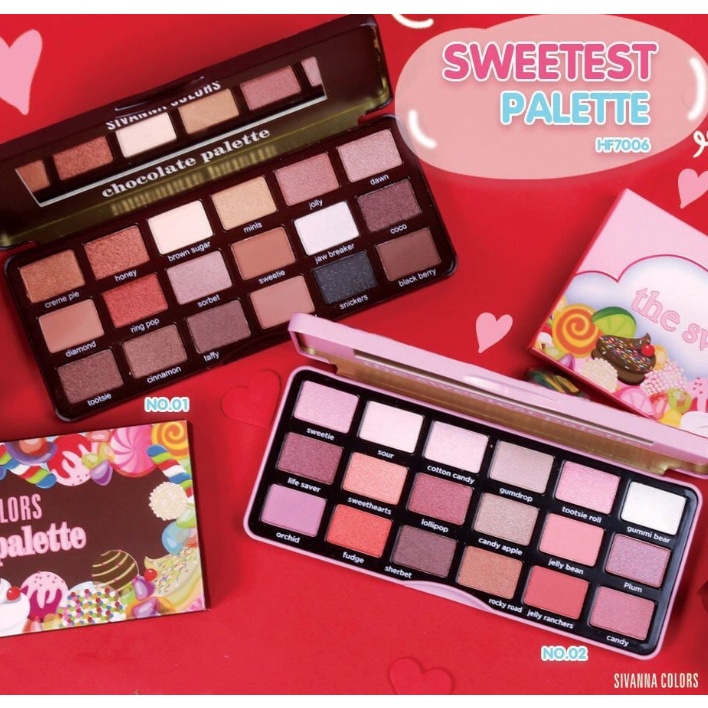 Bảng Phấn Mắt Cao Cấp 18 màu Sivanna Colors The Sweetest Palette 18 HF7006