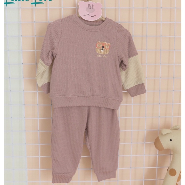 Lil little love - Bộ dài tay thu đông cho bé vải len mềm mịn ấm áp cho bé