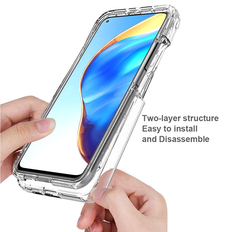 Ốp Điện Thoại Trong Suốt Màu Gradient 2 Trong 1 Cho Xiaomi Mi 10T Pro 5G