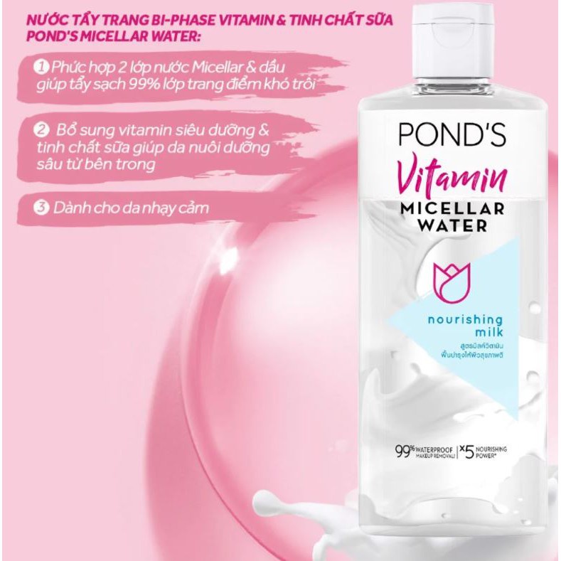 Nước tẩy trang làm sáng da Pond's  [ FREESHIP]  [HÀNG CHÍNH HÃNG]  White Beauty Micellar Water Vitamin 100ml | BigBuy360 - bigbuy360.vn