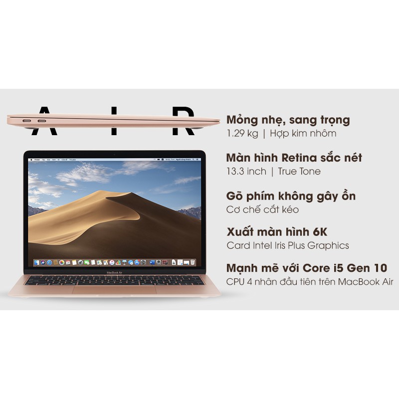 Laptop Apple MacBook Air 2020 i5 1.1GHz/8GB/256GB (Z0YL) | BigBuy360 - bigbuy360.vn