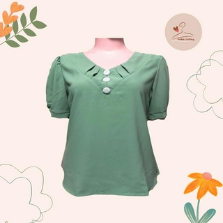 Áo kiểu trung niên nữ 3 nút cho mẹ - Vải lụa Ý cao cấp sang trọng thương hiệu Hakie