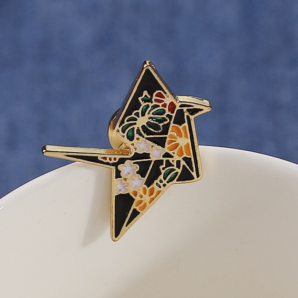 Huy hiệu cài áo họa tiết chim sếu thời trang