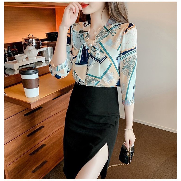 Áo Sơ Mi Chiffon Tay Ngắn Dáng Rộng In Họa Tiết Thời Trang Mùa Hè Cho Nữ