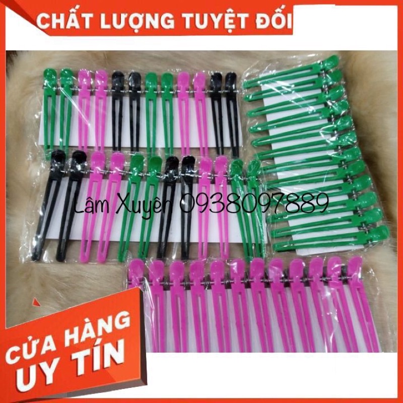 Kẹp mỏ vịtGIÁ RẺ1 set 12 cái nhựa dẽo, bản nhôm hoặc inox 1 vĩ 12 cây, sử dụng được nhiều lần, giá sỉ cho tiệm tóc