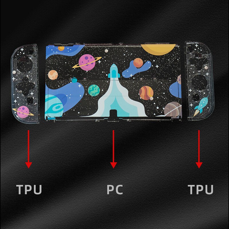Vỏ Bảo Vệ Bằng TPU + PC Trong Suốt Lấp Lánh Dễ Thương Cho Nintendo Switch