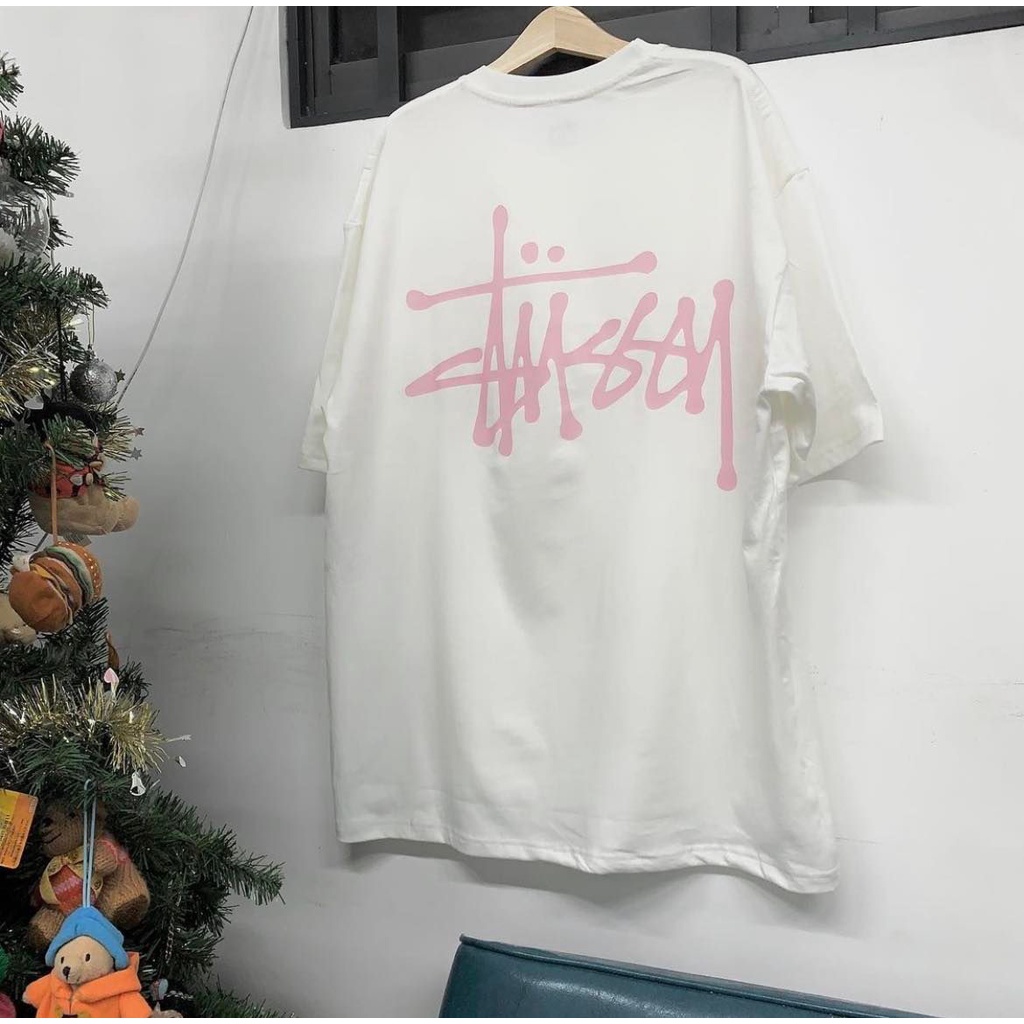 Áo Stussy - Chữ Hồng