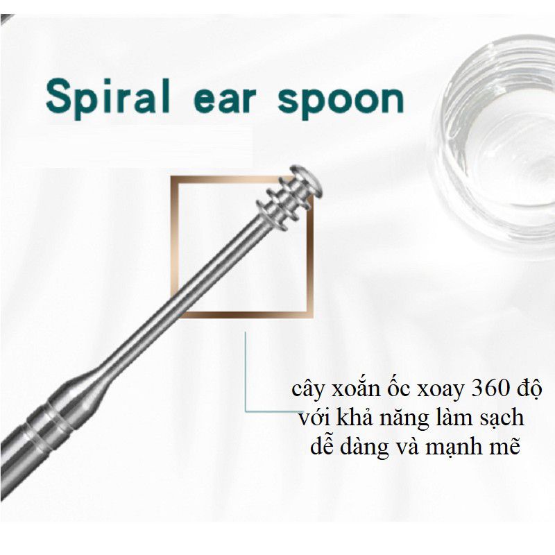 Bộ lấy ráy tai 6 món inox hàng chuẩn