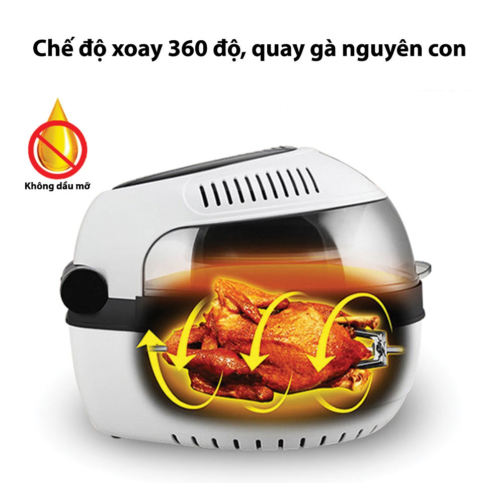 Nồi chiên chân không RaNee RN-AF10LH (10L) + Tặng phụ kiện 9 món - Nồi chiên không dầu đa năng