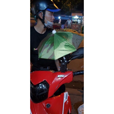Dù  mini che nắng giá đỡ điện thoại trên xe máy