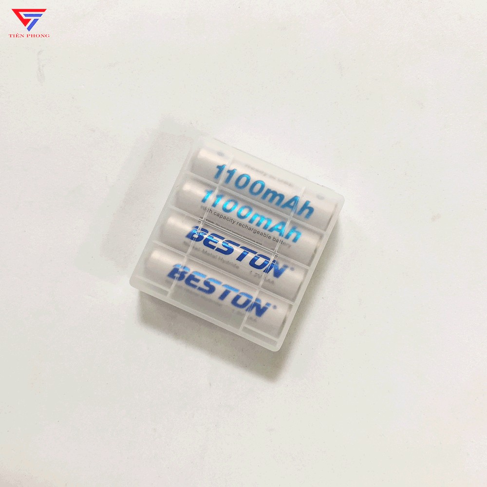 Combo 4 Pin Sạc AAA Beston 1100mAh - Kèm Hộp Nhựa Đựng Pin