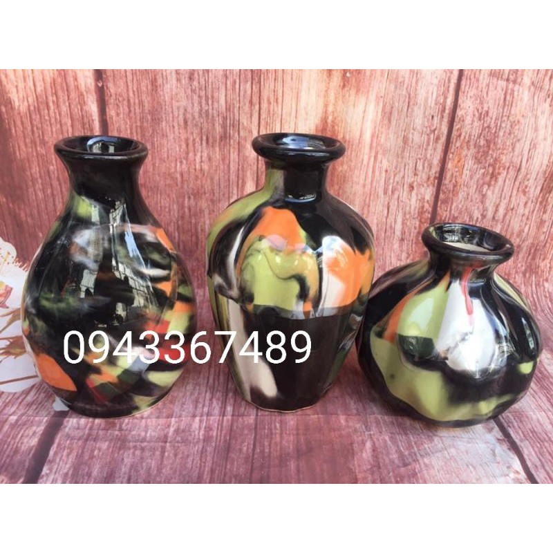 Đồng giá lọ mini,men hỏa biến,cao 6 đến14cm