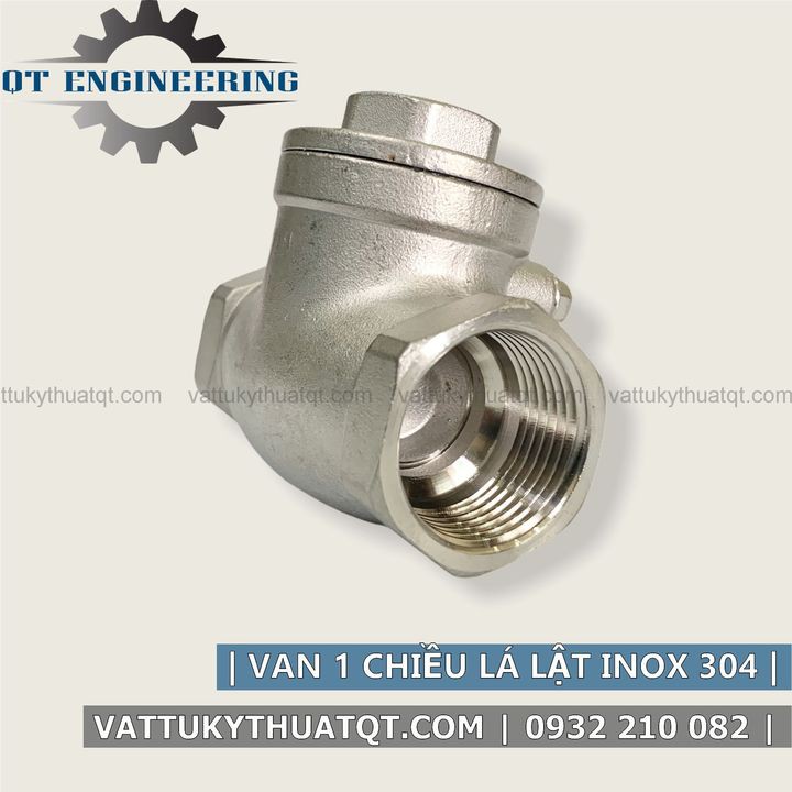 Van 1 Chiều Lá Lật Inox 304 | Nối Ren | DN32, DN42, DN50 [VATTUKYTHUATQT.COM]