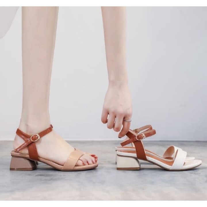 Sandal nữ, dép quai ngang nữ đi học, đi chơi thời trang DS04, đế cao 3cm nhựa tổng hợp chống trơn trượt