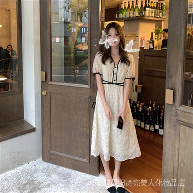 1 Bộ 10 Đầm Chiffon Họa Tiết Hoa Trái Tim Phong Cách Mori Thời Trang Mùa Hè 2022 Y9QH