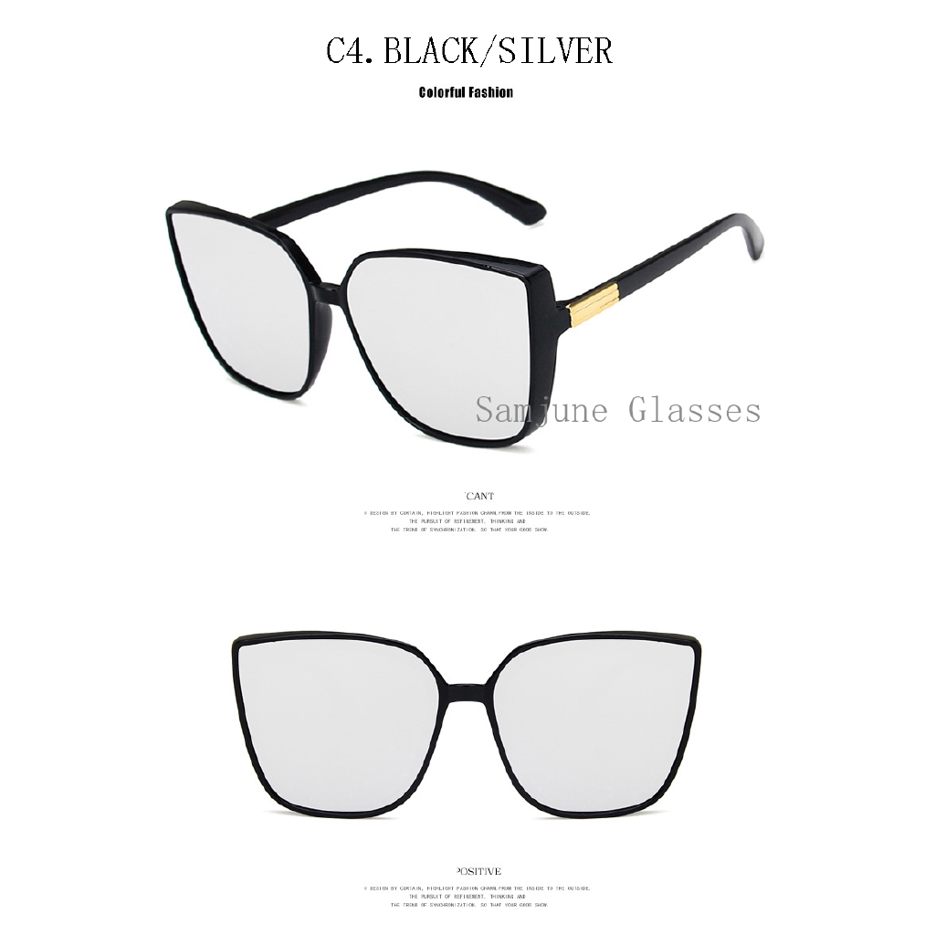 Kính mát SAMJUNE gọng mắt mèo hình vuông phong cách thời trang mới