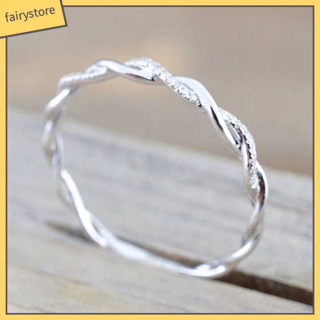 Nhẫn Đính Hôn Đính Đá Nhân Tạo Thời Trang Dành Cho Nữ