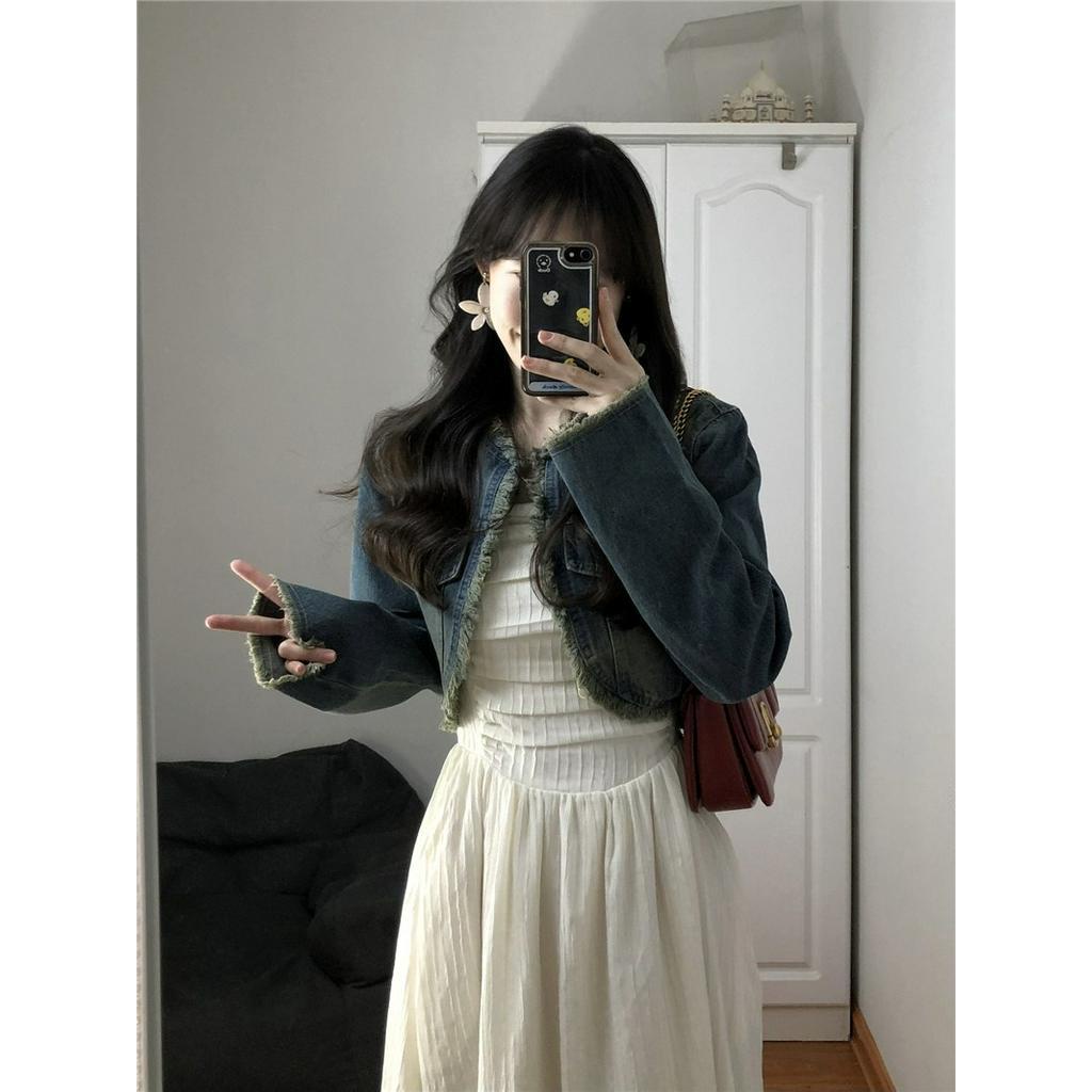 Áo Khoác Denim Tay Dài Phong Cách Retro 62619