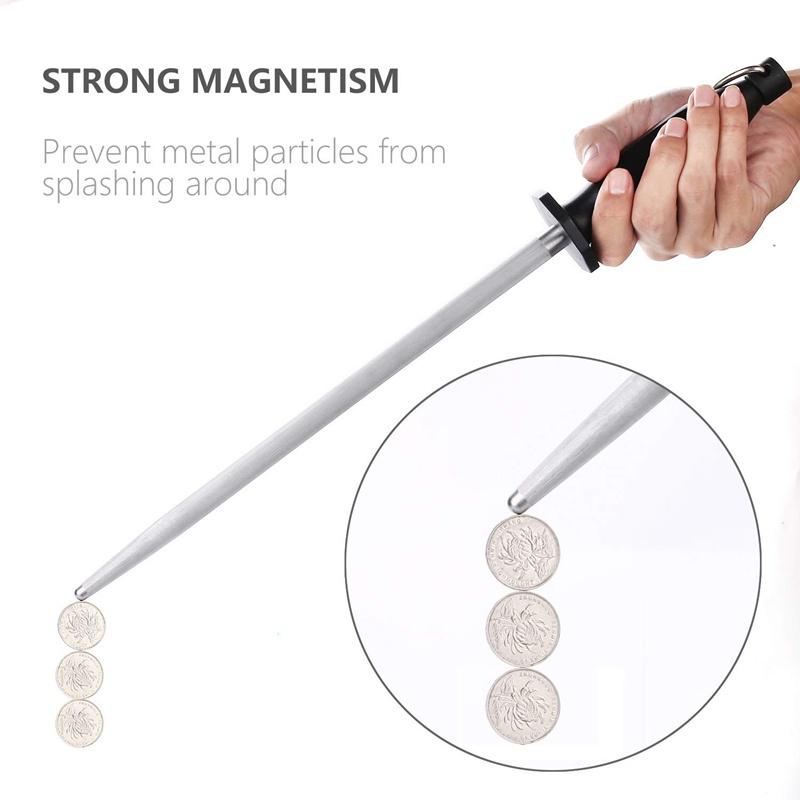 Dụng Cụ Mài Dao Bằng Thép Khối Lượng Nhẹ &amp; Bền Hình Bầu Dục Chuyên Nghiệp 31Cm