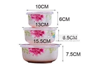 Bộ 3 bát sứ hút chân không