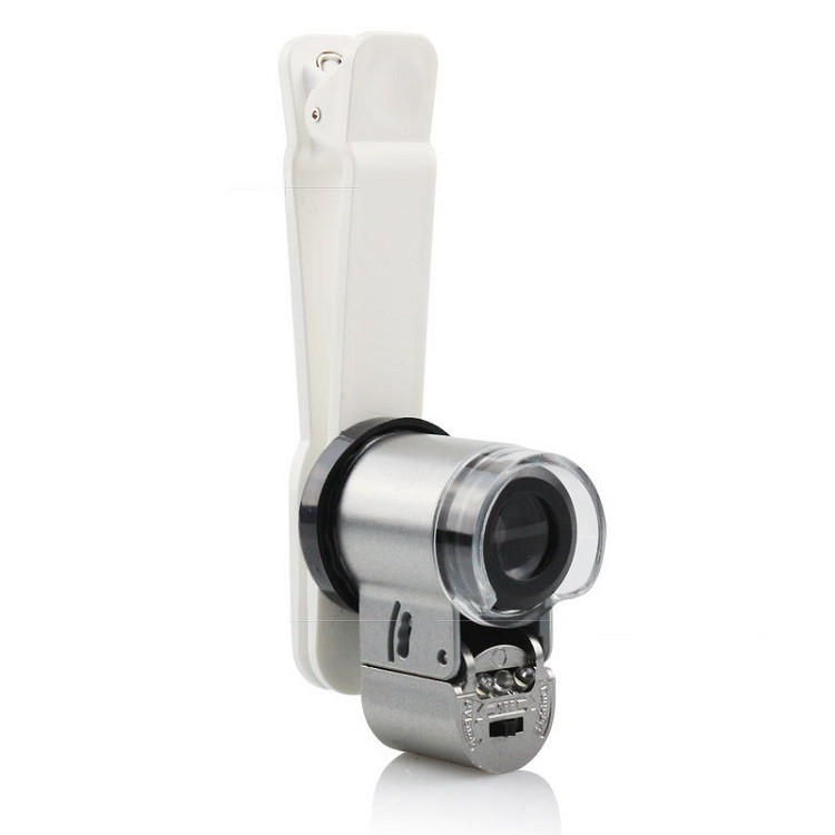 Kính lúp kẹp điện thoại 💗FREESHIP💗 Kính lúp 65X có đèn, chụp ảnh, quay video ( Video thực tế ) SSHCN