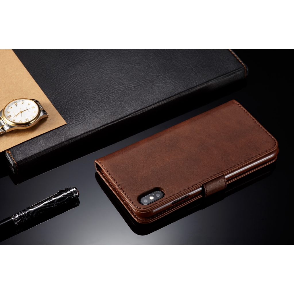 Bao da nắp gập từ tính kiểu ví sang trọng cho iPhone 7 8 Plus X XS Max XR | BigBuy360 - bigbuy360.vn